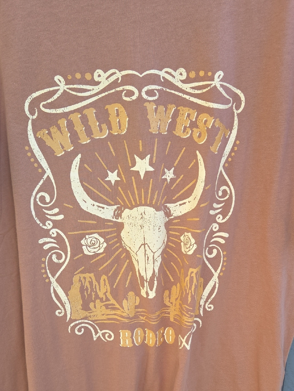 New Wild West Rodeo Graphic Tee Brwon - Picture 2 of 2
